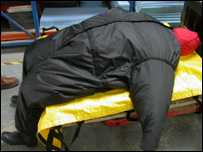 Obese dummy for emergency services at quitehuman